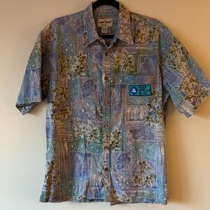 Vintage Men's Hawaiian Upcycled Grateful Dead inspired Jerry Stella Blue shirt
